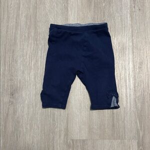 Zara Navy Blue Baby Leggings with Bow Detail